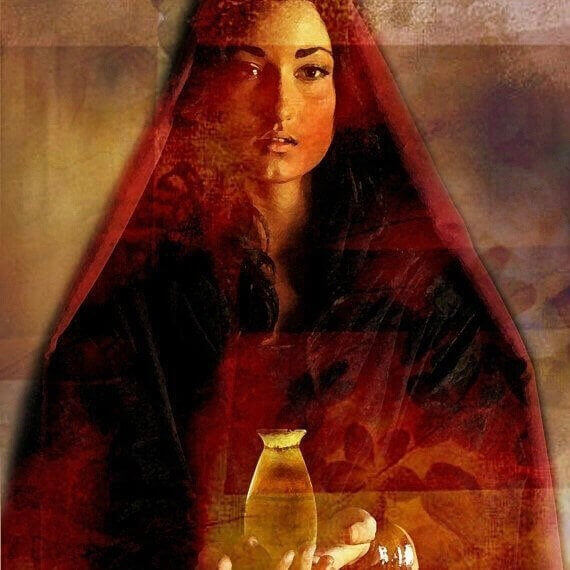 Maria Magdalena with oil offering