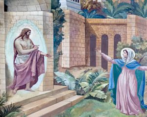 Painting of jesus resurection meeting Mary